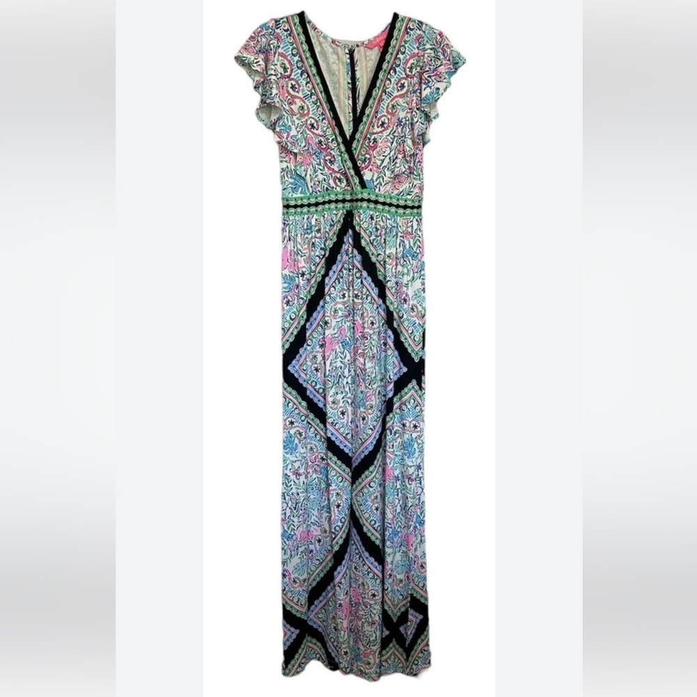 Lilly Pulitzer Roselle Maxi Dress Let's Get Wild print Size 0 - Picture 5 of 12
